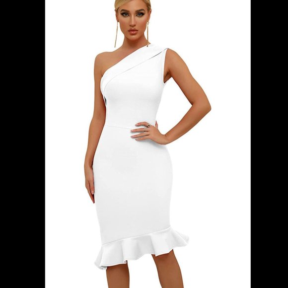 White Midi Bandage Dress - Picture 1 of 3